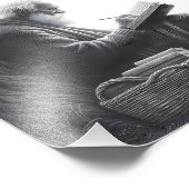 Tijdloze reflectie Ouderen Man met Blanket Reads Foto Afdruk (Hoek)