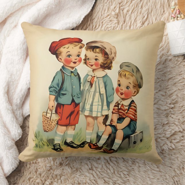 Tijdloze Retro Kinderen Kussen (Deken)