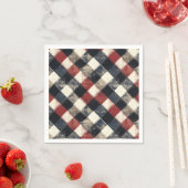 Tijdloze Retro Navy en Red Plaid Pattern Servet (Insitu)