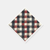 Tijdloze Retro Navy en Red Plaid Pattern Servet (Hoek)