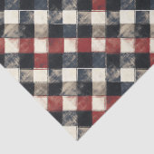 Tijdloze Retro Navy en Red Plaid Pattern Tissuepapier (Detail)