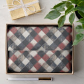 Tijdloze Retro Navy en Red Plaid Pattern Tissuepapier (Geschenk)
