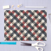 Tijdloze Retro Navy en Red Plaid Pattern Tissuepapier (Craft)