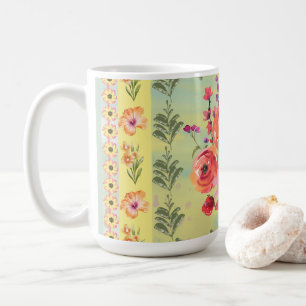 Tijdloze retro stijl decoratieve botanische schild koffiemok