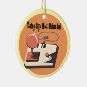 Tijdloze retro vibes keramisch ornament (Rechts)