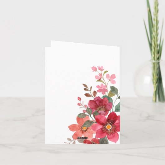 Tijdloze rode bloem bruiloft (Achterkant)