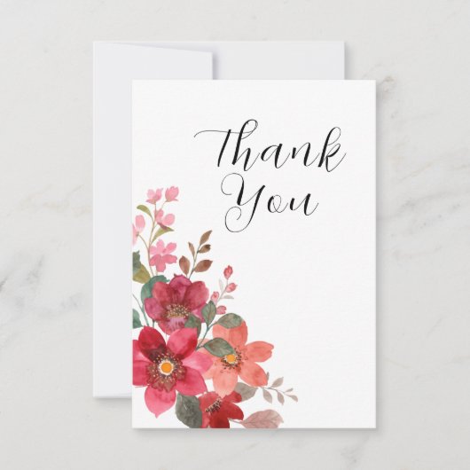 Tijdloze rode bruiloft bedankkaart (Voorkant)