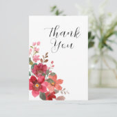 Tijdloze rode bruiloft bedankkaart (Staand voorkant)