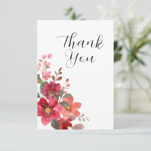 Tijdloze rode bruiloft bedankkaart (Staand voorkant)