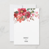 Tijdloze rode bruiloft bedankkaart (Achterkant)