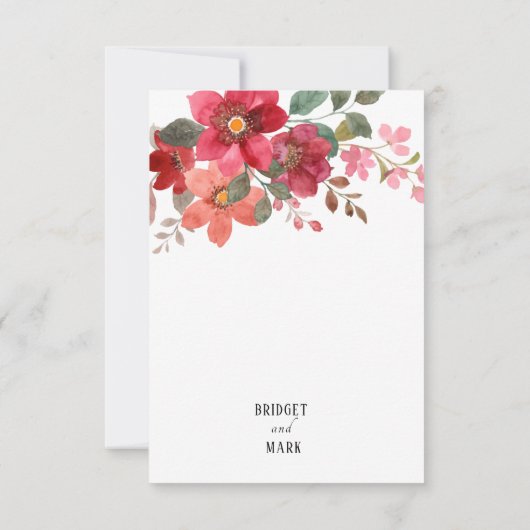 Tijdloze rode bruiloft bedankkaart (Achterkant)