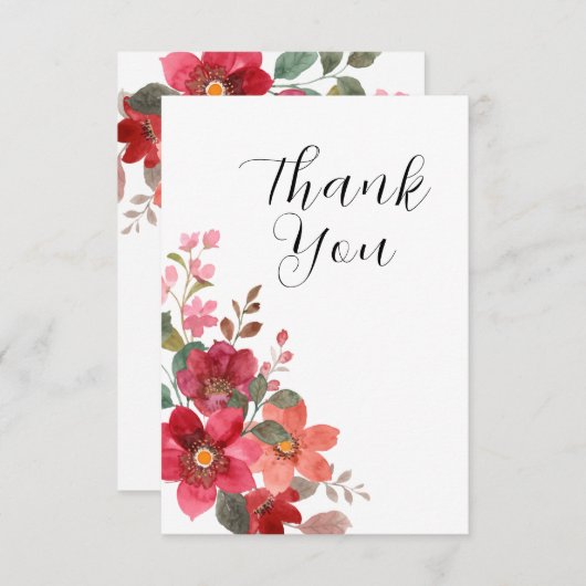 Tijdloze rode bruiloft bedankkaart (Voorkant / Achterkant)