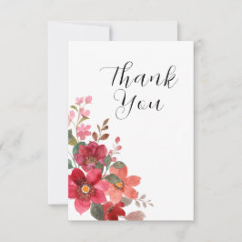 Tijdloze rode bruiloft bedankkaart