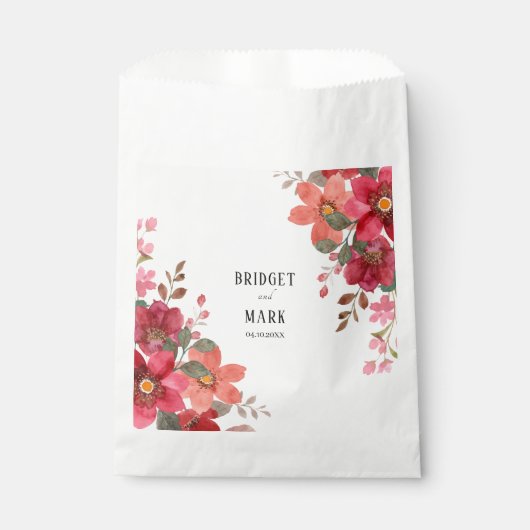 Tijdloze rode bruiloft bedankzakje (Voorkant)