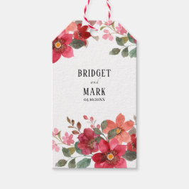 Tijdloze rode bruiloft cadeaulabel