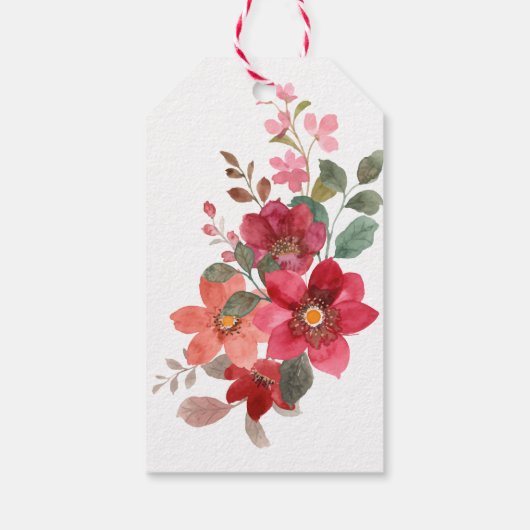 Tijdloze rode bruiloft cadeaulabel (Achterkant)