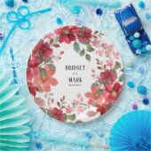 Tijdloze rode bruiloft papieren bordje (Feest)