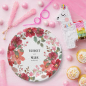 Tijdloze rode bruiloft papieren bordje (Feest)