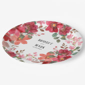 Tijdloze rode bruiloft papieren bordje (Gekanteld)