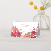 Tijdloze rode bruiloft plaatskaartje (Achterkant)