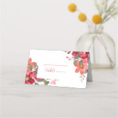 Tijdloze rode bruiloft plaatskaartje (Voorkant)