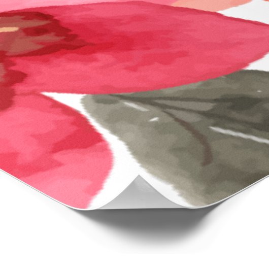 Tijdloze rode bruiloft poster (Hoek)