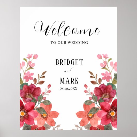 Tijdloze rode bruiloft poster (Voorkant)