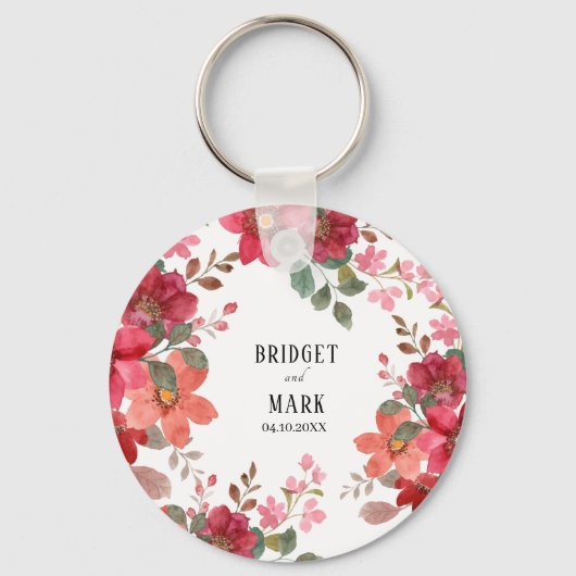 Tijdloze rode bruiloft sleutelhanger (Voorkant)