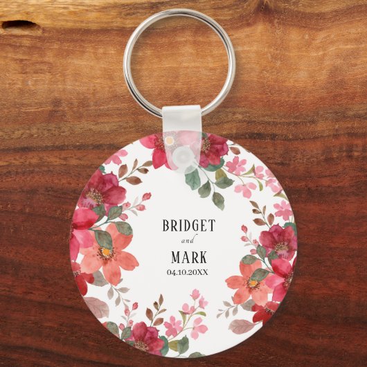 Tijdloze rode bruiloft sleutelhanger (Voorkant)