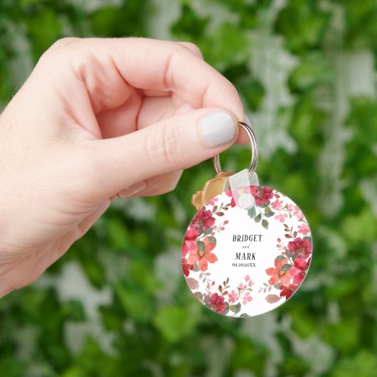 Tijdloze rode bruiloft sleutelhanger (Hand)