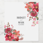 Tijdloze rode bruiloft wijn etiket (Enkel label)