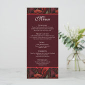 Tijdloze Rode Calla Lelies Bloemblaadje Boho Bruil Menu (Staand voorkant)