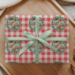 Tijdloze Rode Gingham Boerderij Op Maat Gemaakte F Cadeaupapier