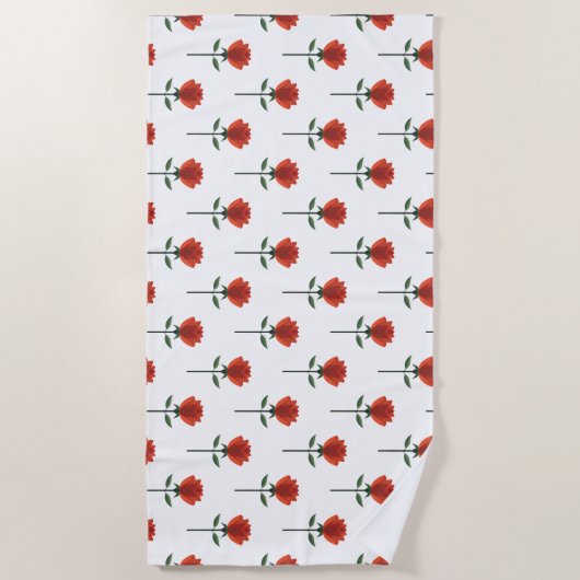 tijdloze rode roos strandlaken (Voorkant)