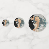 Tijdloze Romance: aquarel bruid en bruidegom kunst Confetti (Achterkanten)