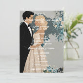 Tijdloze Romance: aquarel bruid en bruidegom Save The Date (Staand voorkant)