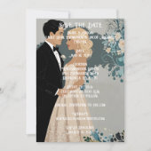 Tijdloze Romance: aquarel bruid en bruidegom Save The Date (Voorkant)