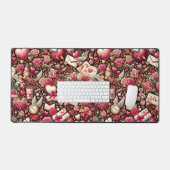 Tijdloze Romance: een klassiek Valentijnsdag patro Bureaumat (Keyboard & Muis)