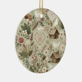 Tijdloze Romance: een klassiek Valentijnsdag patro Keramisch Ornament (Rechts)