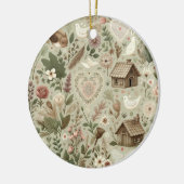 Tijdloze Romance: een klassiek Valentijnsdag patro Keramisch Ornament (Links)