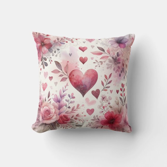 Tijdloze Romance: een klassiek Valentijnsdag patro Kussen (Voorkant)