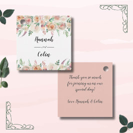 Tijdloze Romance Floral krans bruiloft Bedankjes Labels