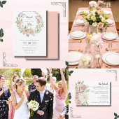 Tijdloze Romance Floral krans bruiloft Kaart