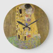 Tijdloze Romance: Gustav Klimt's 'De Kus'-klok Grote Klok (Voorkant)