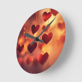 Tijdloze Romance - Hanging Hearts Wall Clock Ronde Klok (Hoek)