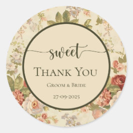 Tijdloze Romance: rode  bloem Ronde Sticker