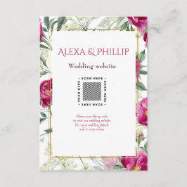 Tijdloze Romance Roze waterverf bruiloft Informatiekaartje
