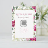 Tijdloze Romance Roze waterverf bruiloft Informatiekaartje (Staand voorkant)