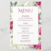 Tijdloze Romance Roze waterverf Trouwmenu's (Voorkant)