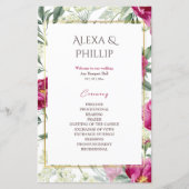 Tijdloze Romance Roze waterverf Trouwprogramma's (Voorkant)